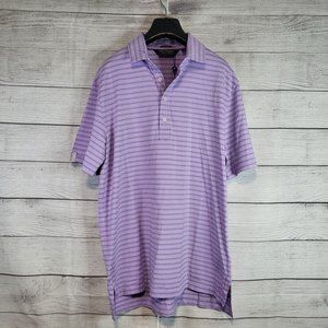 Polo Golf Ralph Lauren Mens Purple Striped Stretch Lisle Eastward Polo Medium